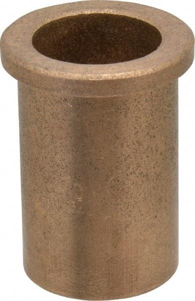 Boston Gear - 1" Inside x 1-1/4" Outside Diam, Oil Impregnated Bronze Sleeve Bearing - 1-1/2" Flange Outside Diam, 3/16" Flange Thickness, 2" OAL - Caliber Tooling