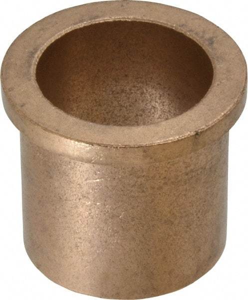 Boston Gear - 1-1/4" Inside x 1-1/2" Outside Diam, Oil Impregnated Bronze Sleeve Bearing - 1-3/4" Flange Outside Diam, 3/16" Flange Thickness, 1-1/2" OAL - Caliber Tooling