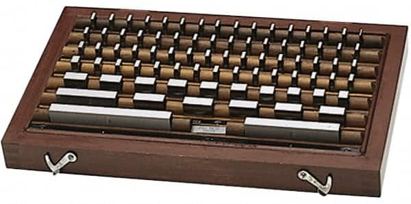 Fowler - 36 Piece, 0.05 to 4", Grade AS-1, Steel Gage Block Set - Rectangular, 0.00005" Tolerance - Caliber Tooling