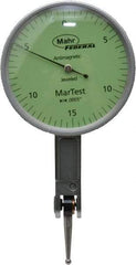 Mahr - 0.015 Inch Range, 0.0005 Inch Dial Graduation, Horizontal Dial Test Indicator - 1-1/2 Inch Green Dial, 0-15-0 Dial Reading - Caliber Tooling