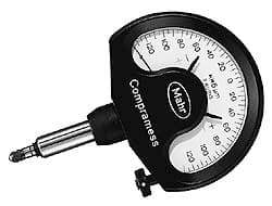 Mahr - 0.0001 Inch Graduation, 0.005 Inch Max Measurement, Dial Comparator Gage - 1 N Force, 0.1 Inch Overtravel, White - Caliber Tooling