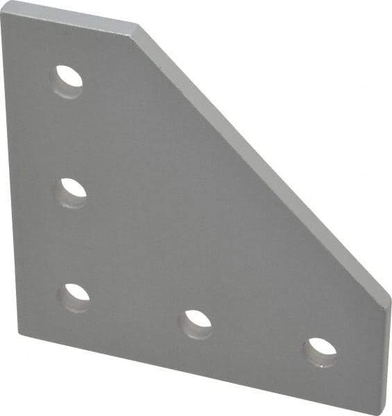 80/20 Inc. - 3" Wide, 3" High, Open Shelving 5 Hole 90° Angled Plate - Aluminum, Use with Series 10 & Bolt Kit 3321 - Caliber Tooling