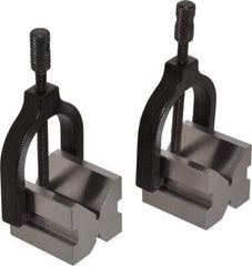 Value Collection - 14.29 to 1" Capacity, 90° Angle, Tool Steel V-Block - 1-3/4" Long x 1-19/32" Wide x 1-7/16" High, Sold as 2 Block Set - Caliber Tooling