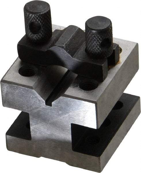 Value Collection - 19/32" Max Capacity, 90° Angle, Hardened Steel V-Block - 1-3/8" Long x 1-3/8" Wide x 1-3/16" High, Sold as Individual - Caliber Tooling