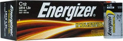 Energizer - Size C, Alkaline, 12 Pack, Standard Battery - 1.5 Volts, Button Tab Terminal, LR14, ANSI, IEC Regulated - Caliber Tooling