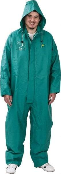 OnGuard - Size 2XL, Green, Chemical Coverall - 1 Pocket, Open Ankle, Open Wrist - Caliber Tooling