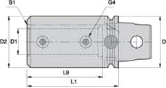 Kennametal - 1-1/2" Bore Diam, 2.76" Body Diam x 4.134" Body Length, Boring Bar Holder & Adapter - 2.95" Bore Depth, Internal & External Coolant - Exact Industrial Supply