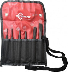 Mayhew - 6 Piece Punch & Chisel Set - 1/2 to 5/8" Chisel, 3/16 to 3/8" Punch, Round Shank - Caliber Tooling