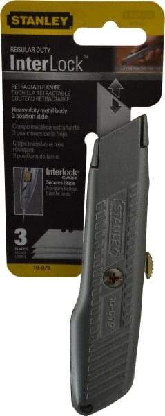 Stanley - Retractable Utility Knife - Enamel (Color) Zinc Handle, 3 Blades Included - Caliber Tooling