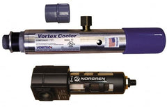 Vortec - 900 BTU per Hour, Vortex Enclosure Cooler without Thermostat - 3/8 Inch Diameter, 1/4 NPT Thread, 15 Cubic Ft. per min - Caliber Tooling