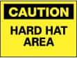 NMC - "Caution - Hard Hat Area", 10" Long x 14" Wide, Rigid Plastic Safety Sign - Rectangle, 0.05" Thick, Use for Accident Prevention - Caliber Tooling