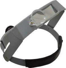 Made in USA - 2.25x Magnification, Acrylic, Rectangular Magnifier - 3-1/8 Inch Long x 1-1/8 Inch Wide Lens, Headband Mount, 8 without Auxiliary Lens and 3 with Auxiliary Lens Inch Focal Distance - Caliber Tooling