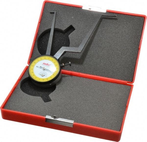 Value Collection - 3-1/4 to 4-1/4" Black Oxide & Chrome Plated Inside Dial Caliper Gage - 0.001" Graduation, 0.038mm Accuracy, 3-1/4" Leg Length, Ball Contact Points - Caliber Tooling