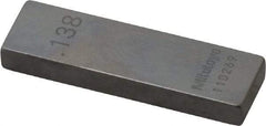 Mitutoyo - 0.138" Rectangular Steel Gage Block - Accuracy Grade AS-1, Includes Certificate of Inspection - Caliber Tooling