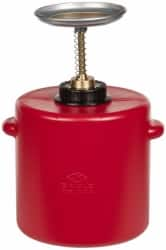 Eagle - 4 Quart Capacity, 13 Inch High x 7-3/4 Inch Diameter, Polyethylene Plunger Can - 5-1/4 Inch Dasher Diameter, Red, Approval Listing/Regulation FM - Caliber Tooling