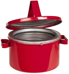 Eagle - 8 Quart Capacity, Coated Steel, Red Bench Can - 7 Inch High x 11-1/4 Inch Diameter, 2-1/2 Inch Dasher Diameter, Includes Lid - Caliber Tooling