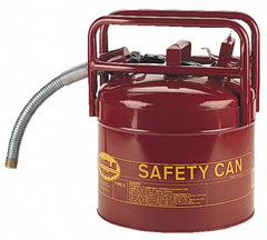 Eagle - 5 Gal Galvanized Steel Type II DOT Safety Can - 15-3/4" High x 12-1/2" Diam, Red with Yellow - Caliber Tooling