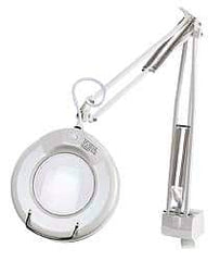 Value Collection - 38 Inch, Swing Arm, Clamp on, Fluorescent, White, Magnifying Task Light - 22 Watt, 1.75x Magnification, 5 Inch Wide, 5 Inch Long - Caliber Tooling