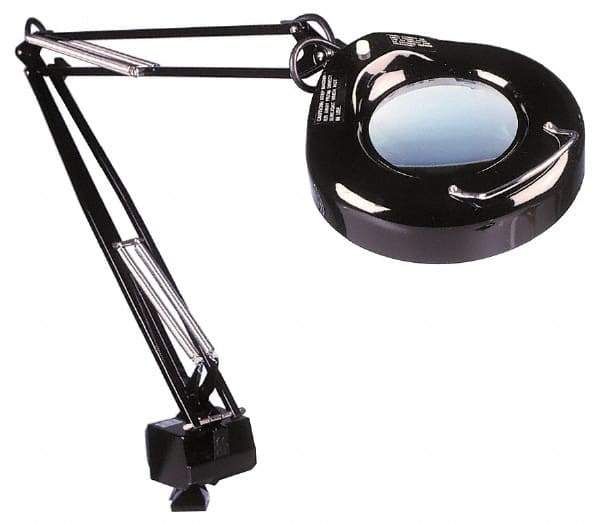 Value Collection - 38 Inch, Swing Arm, Clamp on, Fluorescent, Black, Magnifying Task Light - 22 Watt, 1.75x Magnification, 5 Inch Wide, 5 Inch Long - Caliber Tooling