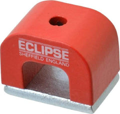 Eclipse - 1 Hole, 0.1969" Hole Diam, 51/64" Overall Width, 1-3/16" Deep, 51/64" High, 9.5 Lb Average Pull Force, Alnico Power Magnets - 7.5mm Pole Width, 550°C Max Operating Temp, Grade 5 Alnico - Caliber Tooling