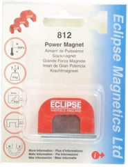 Eclipse - 1 Hole, 0.1969" Hole Diam, 63/64" Overall Width, 1-37/64" Deep, 63/64" High, 20 Lb Average Pull Force, Alnico Power Magnets - 10mm Pole Width, 550°C Max Operating Temp, Grade 5 Alnico - Caliber Tooling