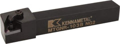 Kennametal - MTGN, Right Hand Cut, 0° Lead Angle, 5/8" Shank Height x 5/8" Shank Width, Negative Rake Indexable Turning Toolholder - 4-1/2" OAL, TN..33. Insert Compatibility, Series Kenloc - Caliber Tooling