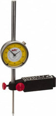 Value Collection - 0.001" Graduation, 0-100 Dial Reading, Dial Indicator & Base Kit - 4-1/2" Base Length x 1" Base Width x 1-1/4" Base Height, 2.2" Dial Diam - Caliber Tooling