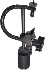 Flexbar - 25 Lb Magnetic Force, Fine Adjustment Indicator Positioner & Holder with Base - Post & Flexible Arm, Round Base, 1-1/8" Base Diam, 1-3/8" Base Height - Caliber Tooling