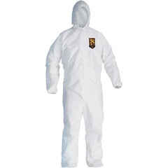 KleenGuard - Size 2XL SMS General Purpose Coveralls - White, Zipper Closure, Elastic Cuffs, Elastic Ankles, Serged Seams - Caliber Tooling