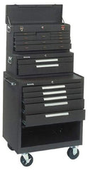 Kennedy - 15 Drawer, 3 Piece, Brown Steel Tool Storage System - 12-1/2 Inches Deep 9-1/2 Inches High 26.68 Inches Wide Base and 3 Inches Deep x 35 Inches High x 29 Inches Wide Roller Cabinet - Caliber Tooling