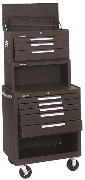 Kennedy - 5 Drawer, 3 Piece, Brown Steel Tool Storage System - 20 Inches Deep x 35 Inches High x 29 Inches Wide - Caliber Tooling