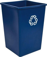 Rubbermaid - 35 Gal Blue Square Recycling Container - Polyethylene, 27-5/8" High x 19-1/2" Long x 19-1/2" Wide - Caliber Tooling