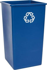 Rubbermaid - 50 Gal Blue Square Recycling Container - Polyethylene, 34-1/4" High x 19-1/2" Long x 19-1/2" Wide - Caliber Tooling