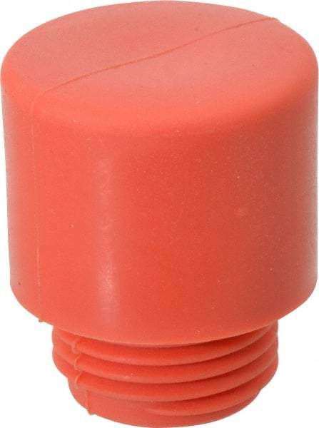 Made in USA - 1" Face Diam, Grade Medium, Red Hammer Tip/Face - Vinyl - Caliber Tooling