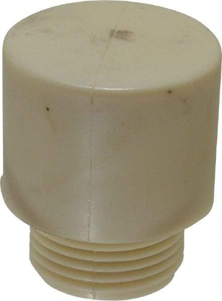 Made in USA - 1-1/2" Face Diam, Grade Tough, White Hammer Tip/Face - Nylon - Caliber Tooling