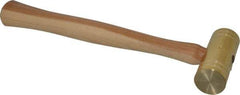 Made in USA - 2 Lb Head 1-1/2" Face Brass Head Striking Tool Hammer - 13" OAL, Wood Handle - Caliber Tooling