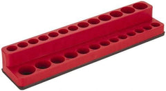 Value Collection - 26 Piece Capacity Magnetic Deep & Shallow Socket Holder - 1/4" Drive, Red - Caliber Tooling