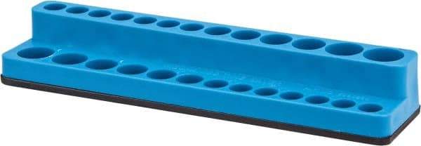 Value Collection - 26 Piece Capacity Magnetic Deep & Shallow Socket Holder - 1/4" Drive, Blue - Caliber Tooling