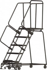 Ballymore - 83" 5 Step Ladder - 450 Lb Capacity, 50" Platform Height, 24" Base Width x 49" Depth, Heavy-Duty Serrated Grating - Caliber Tooling