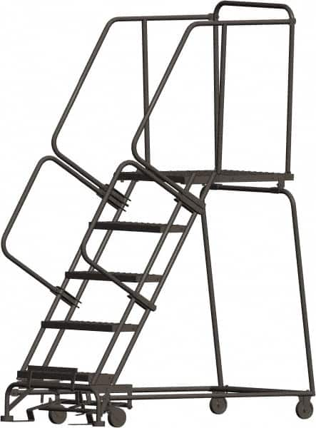 Ballymore - 83" 5 Step Ladder - 450 Lb Capacity, 50" Platform Height, 24" Base Width x 56" Depth, Expanded Metal Tread - Caliber Tooling