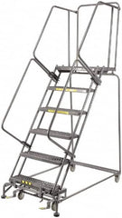 Ballymore - 93" 6 Step Ladder - 450 Lb Capacity, 60" Platform Height, 24" Base Width x 56" Depth, Expanded Metal Tread - Caliber Tooling