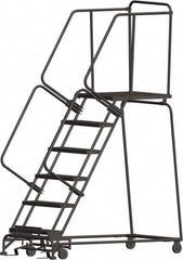 Ballymore - 93" 6 Step Ladder - 450 Lb Capacity, 60" Platform Height, 24" Base Width x 63" Depth, Heavy-Duty Serrated Grating - Caliber Tooling