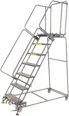 Ballymore - 103" 7 Step Ladder - 450 Lb Capacity, 70" Platform Height, 24" Base Width x 62" Depth, Heavy-Duty Serrated Grating - Caliber Tooling