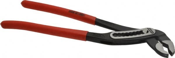 Knipex - 12" OAL, 2-3/4" Max Capacity, 9 Position Water Pump Tongue & Groove Pliers - Self-Gripping V-Jaws, Alligator Jaw Head, Plastic Dipped Handles - Caliber Tooling