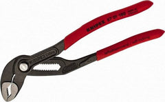 Knipex - 7-1/4" OAL, 1-1/2" Max Capacity, 18 Position Water Pump Tongue & Groove Pliers - Standard V-Jaws, Standard Head, Nonslip Plastic Handles - Caliber Tooling