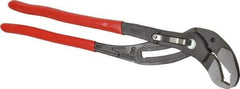 Knipex - 16" OAL, 3-1/2" Max Capacity, 27 Position Water Pump Tongue & Groove Pliers - Standard V-Jaws, Standard Head, Plastic Coated Handles - Caliber Tooling