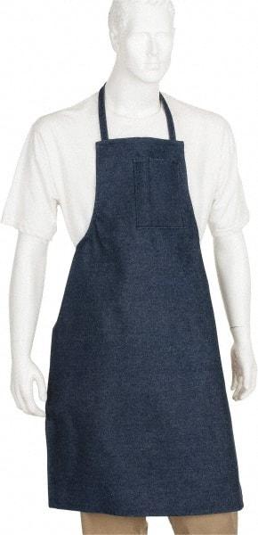 PRO-SAFE - 28 x 36" General Purpose Bib Apron - Denim, Denim Blue, 1 Pocket - Caliber Tooling