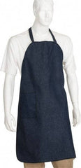 PRO-SAFE - 27 x 35" General Purpose Bib Apron - Denim, Denim Blue, 1 Pocket - Caliber Tooling