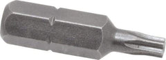 Apex - 1/4" Drive T15 Torx Screwdriver Bit - 1" OAL, Tamper Resistant Bit - Caliber Tooling