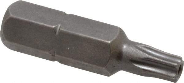 Apex - 1/4" Drive T20 Torx Screwdriver Bit - 1" OAL, Tamper Resistant Bit - Caliber Tooling